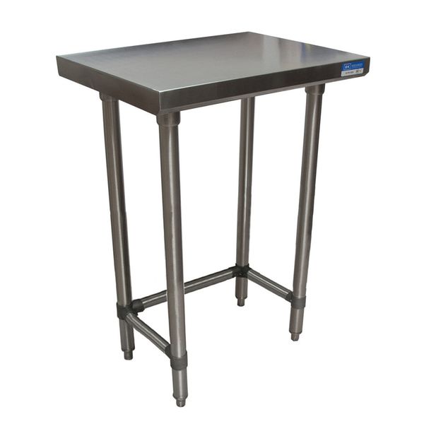 Bk Resources Stainless Steel Work Table Flat Top With Open Base 30"Wx18"D VTTOB-1830